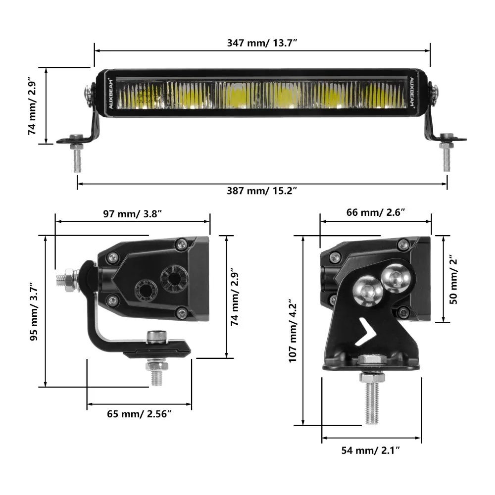 SP-DRL Series 68W 7440 Lumens Off Road LED Light bar White & Amber DRL