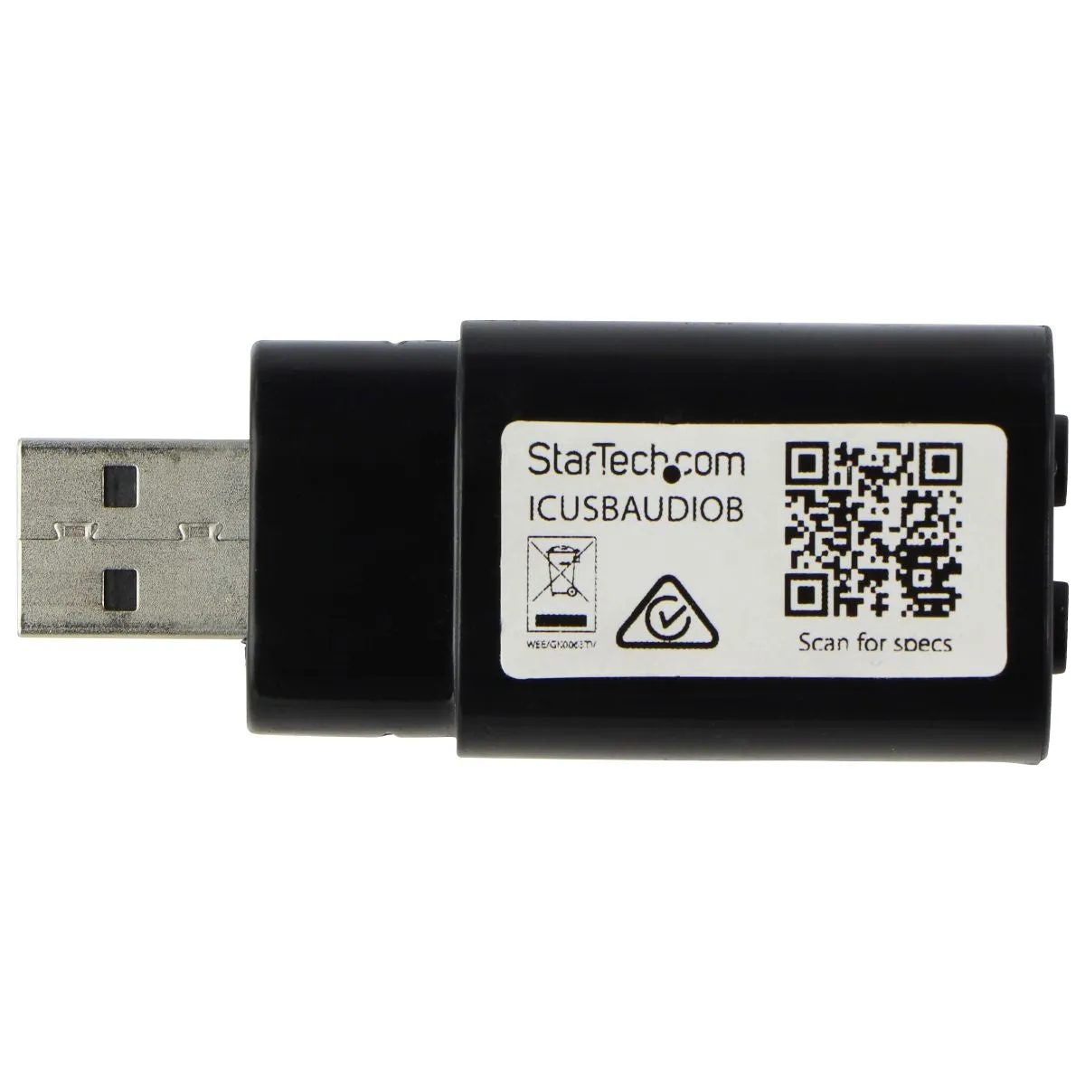 StarTech.com USB to Stereo Audio External Sound Card (ICUSBAUDIOB) - Black