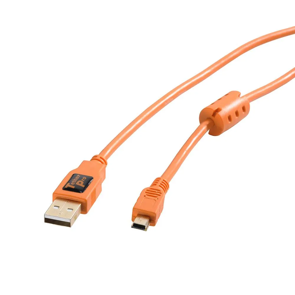 TetherPro USB 2 - Male to Mini-B Cable 5 Pin (Orange)