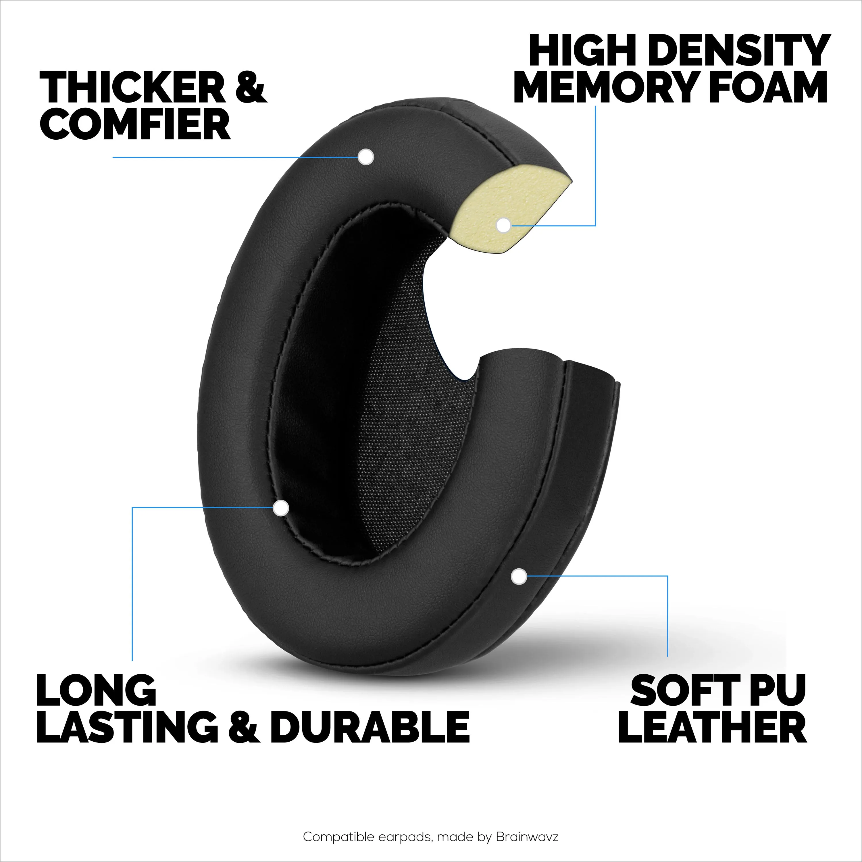 Thick Upgraded Earpads for Steelseries Arctis Nova Pro Wireless Headphones - Memory Foam with PU Leather