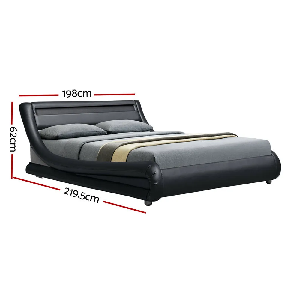 Werri LED Light King Bed Frame Black