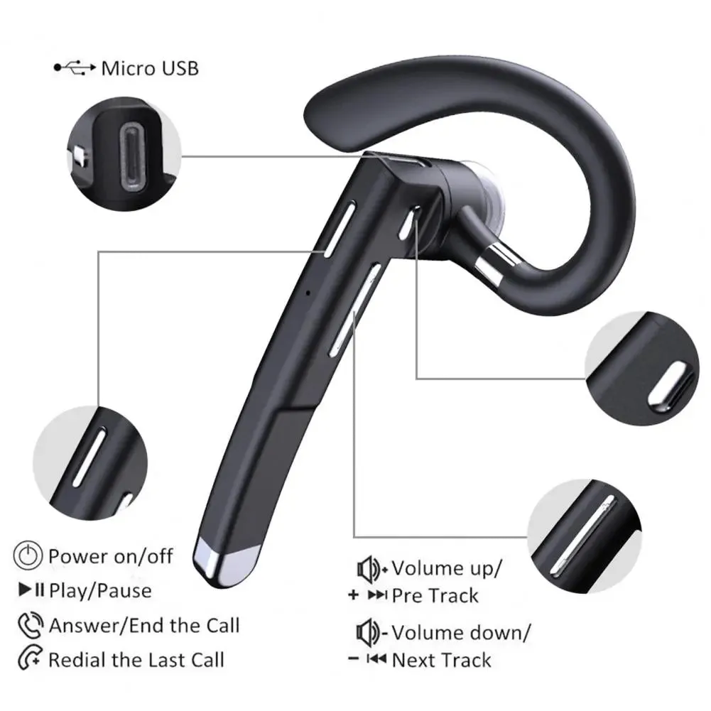 Wireless Bluetooth HiFi Headset Business Hook Earbuds-Wireless Bluetooth Headset